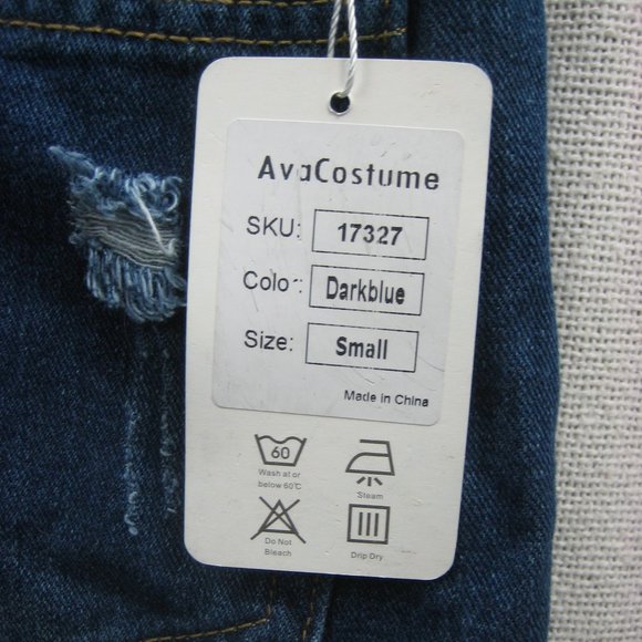 NWT Ava Costume Denim Overalls-Destroyed-SZ Small - Picture 12 of 15